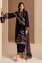 Jazmin Embroidered Pure Velvet Formal Unstitched 3Pc Suit VF-2026
