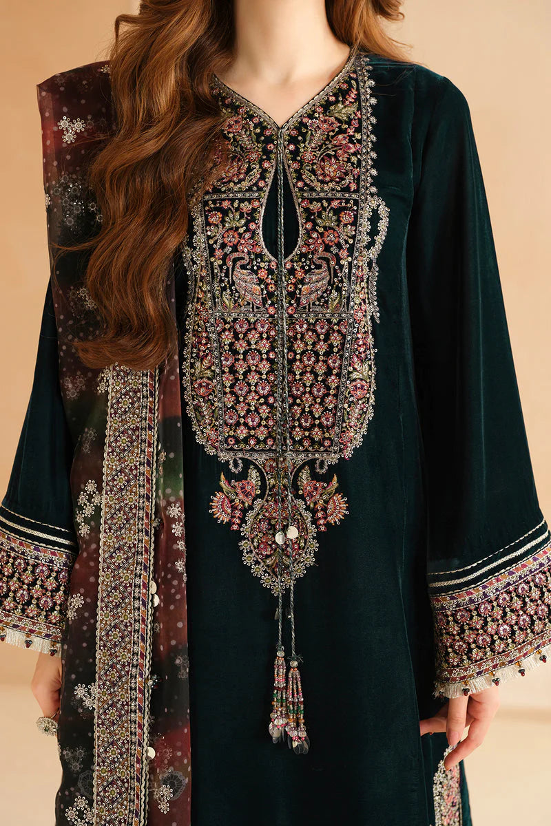 Jazmin Embroidered Velvet Unstitched 3Pc Suit VF-2039
