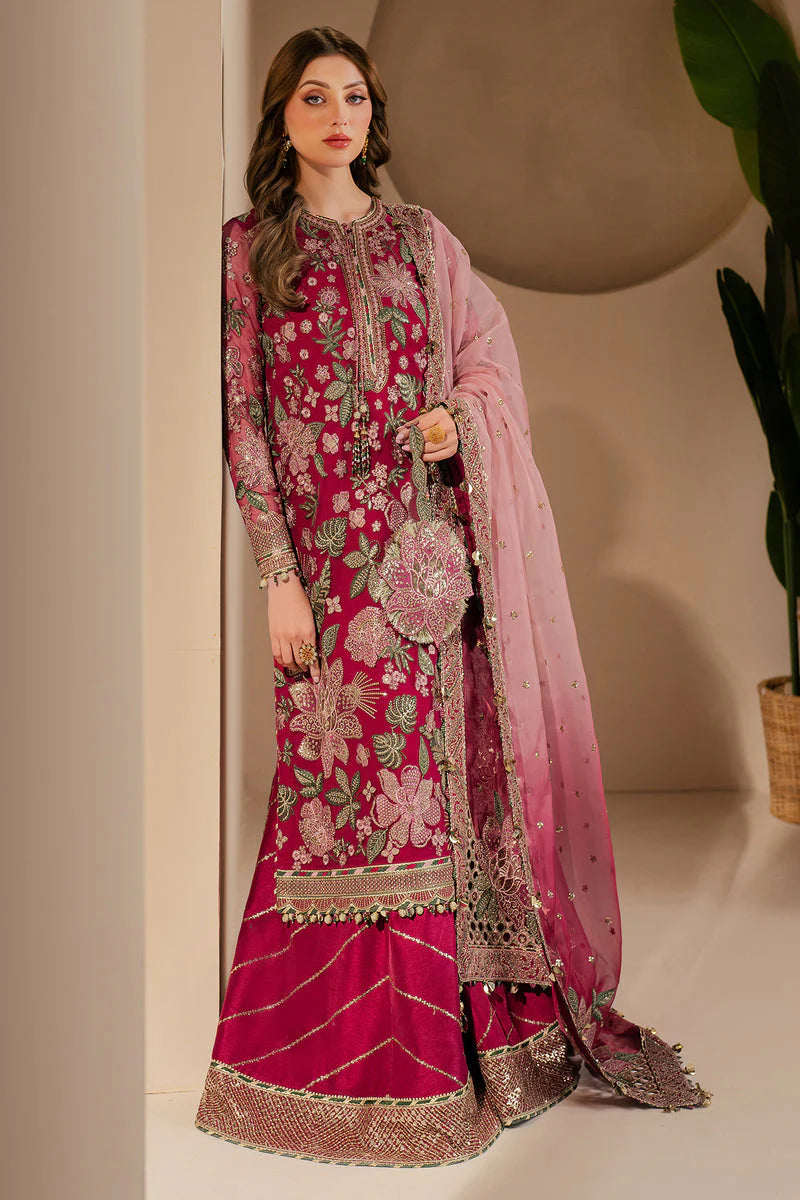 Jazmin Wedding Formal Embroidered Chiffon Unstitched 3Pc Suit WF'25-03