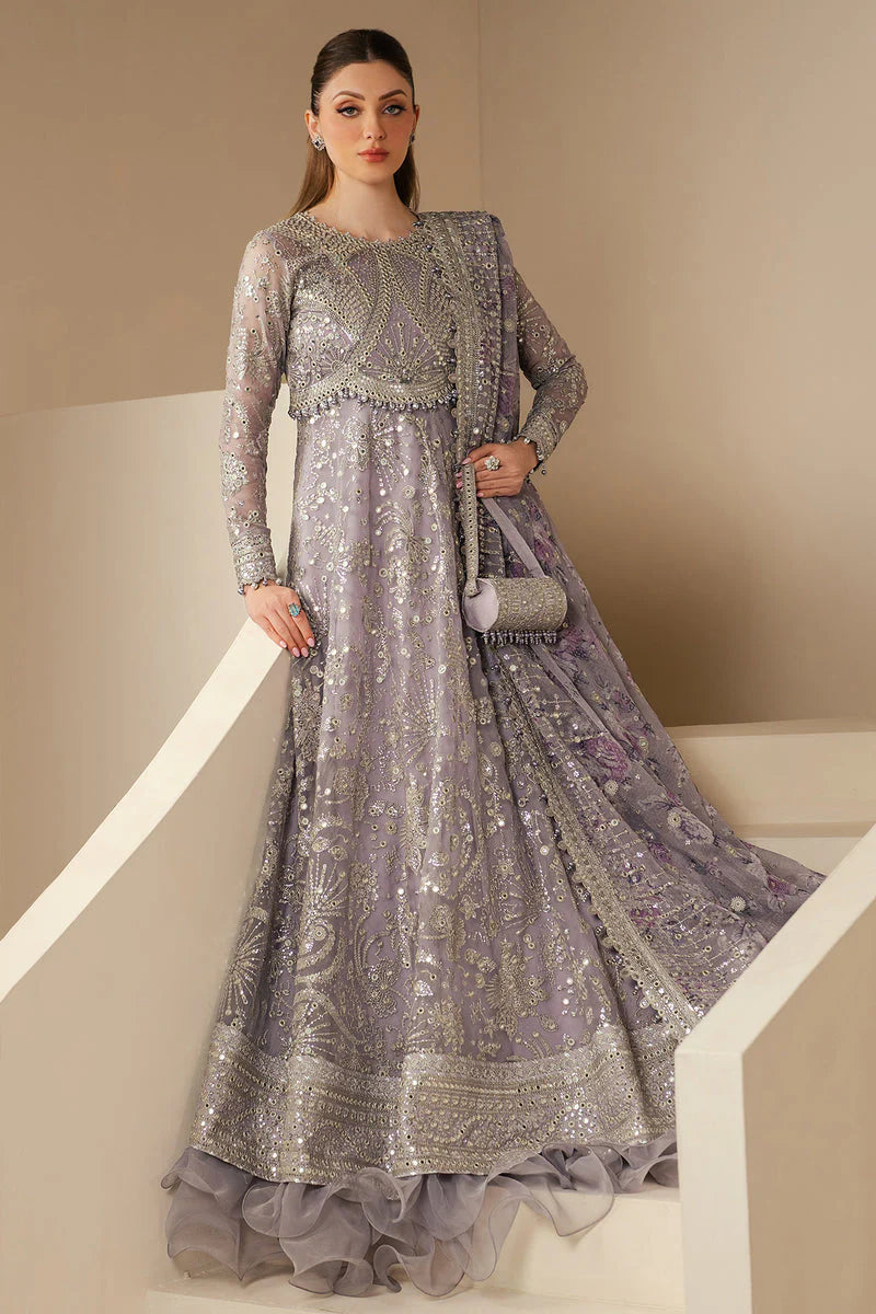 Jazmin Wedding Formal Embroidered Chiffon Unstitched 3Pc Suit WF'25-05
