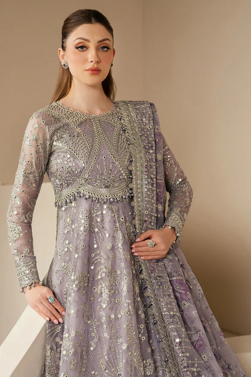Jazmin Wedding Formal Embroidered Chiffon Unstitched 3Pc Suit WF'25-05