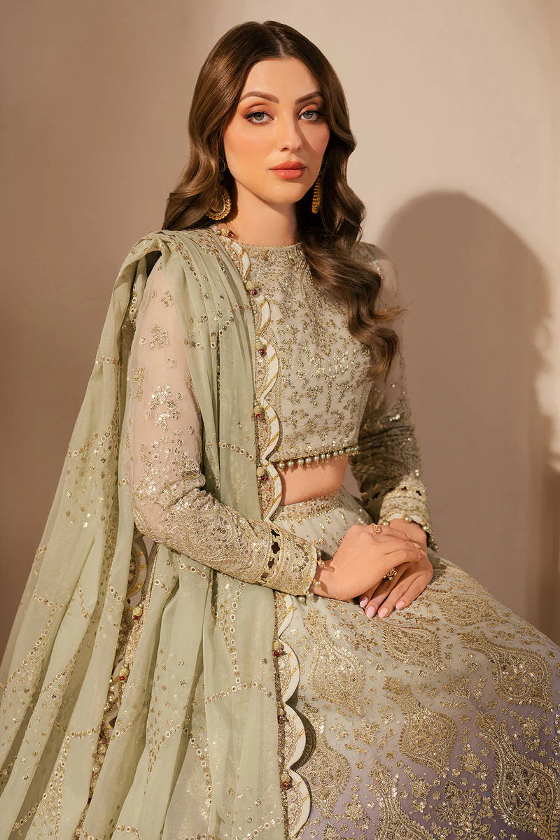 Jazmin Wedding Formal Embroidered Chiffon Unstitched 3Pc Suit WF'25-09