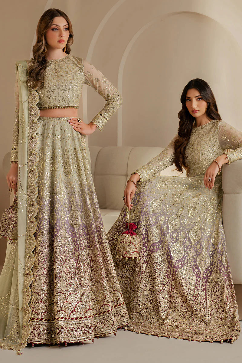 Jazmin Wedding Formal Embroidered Chiffon Unstitched 3Pc Suit WF'25-09