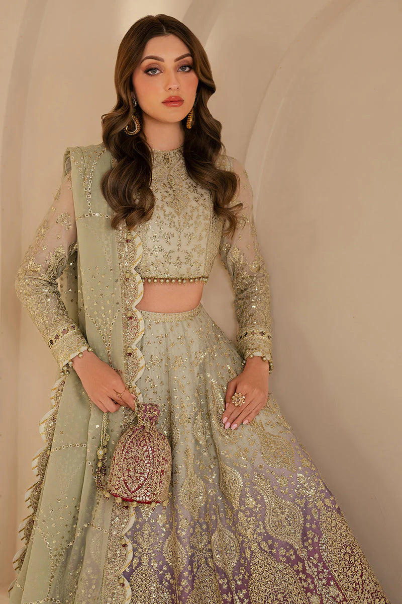 Jazmin Wedding Formal Embroidered Chiffon Unstitched 3Pc Suit WF'25-09