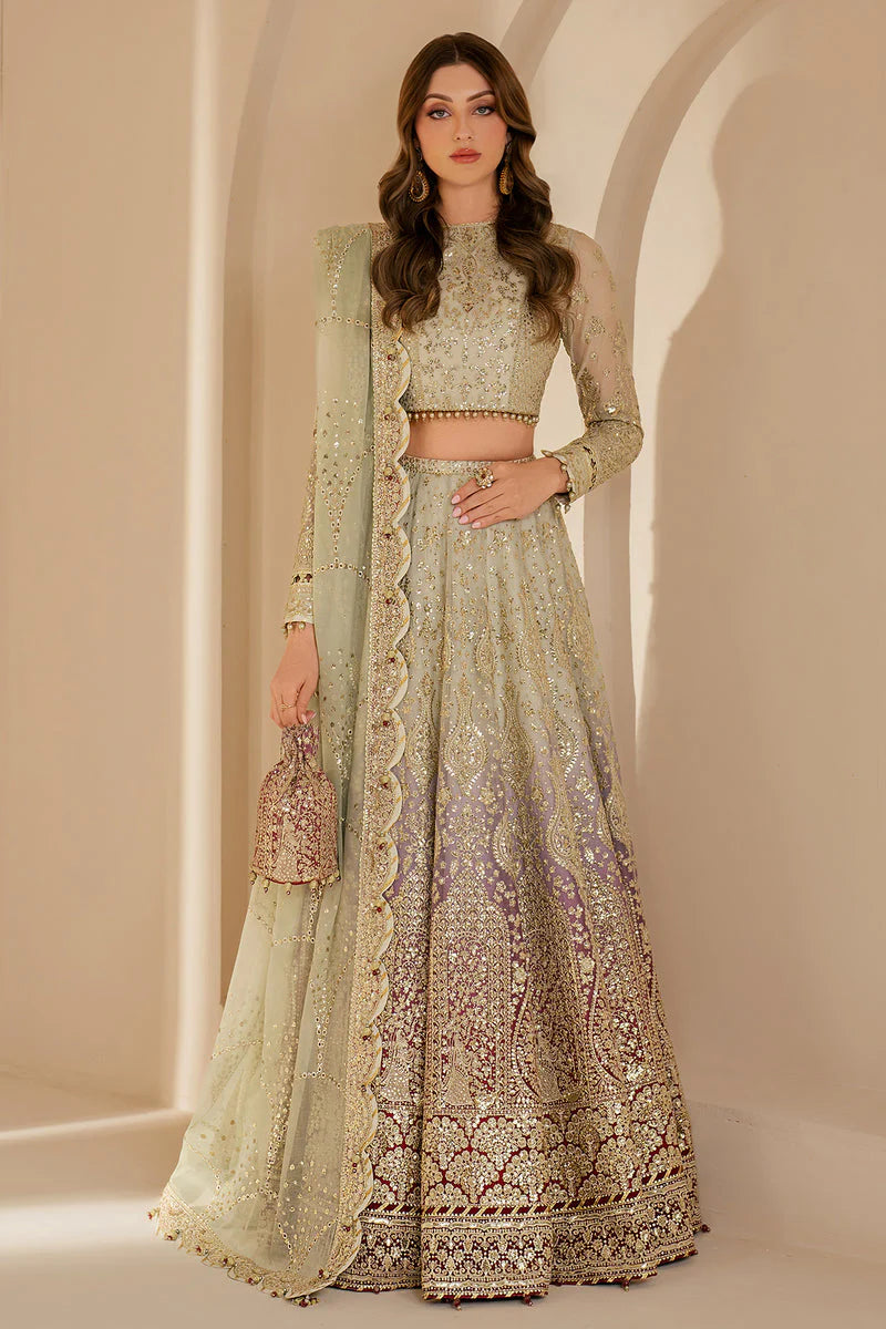 Jazmin Wedding Formal Embroidered Chiffon Unstitched 3Pc Suit WF'25-09