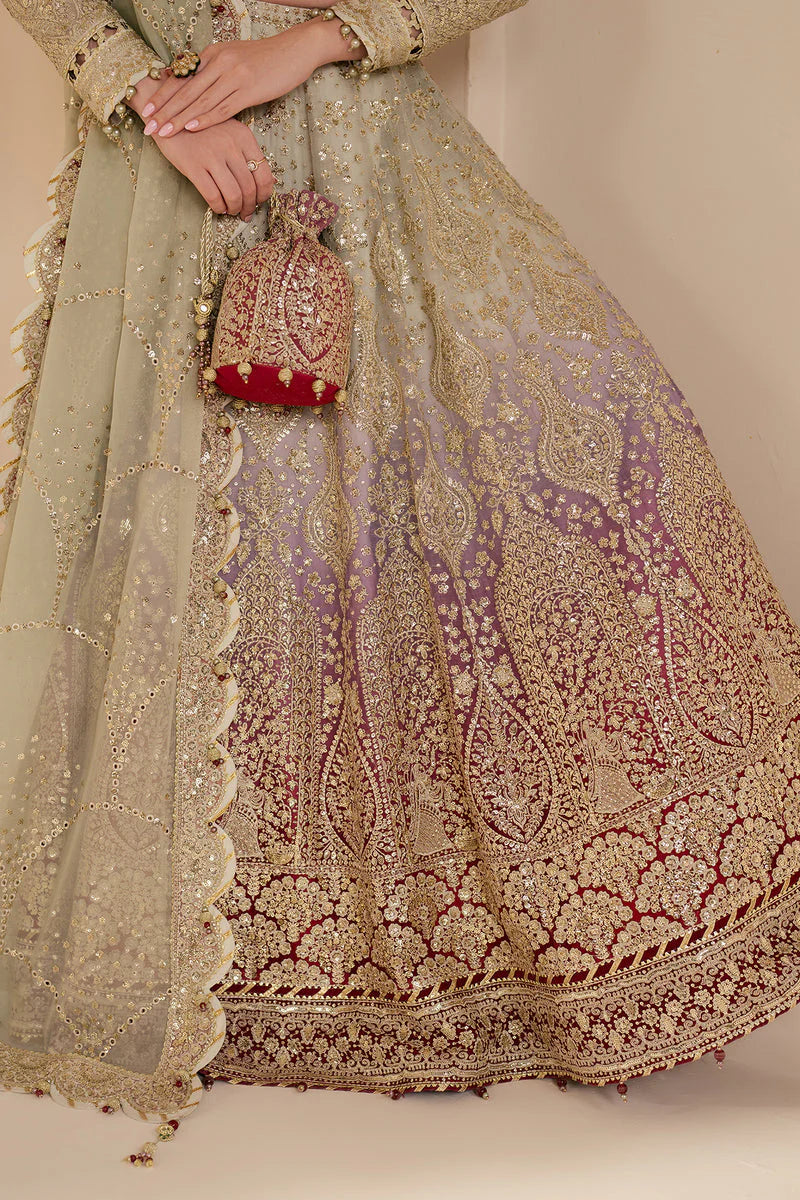 Jazmin Wedding Formal Embroidered Chiffon Unstitched 3Pc Suit WF'25-09