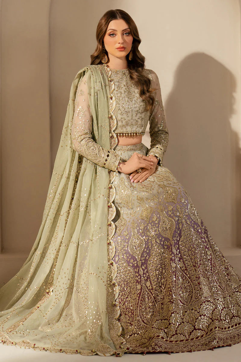 Jazmin Wedding Formal Embroidered Chiffon Unstitched 3Pc Suit WF'25-09