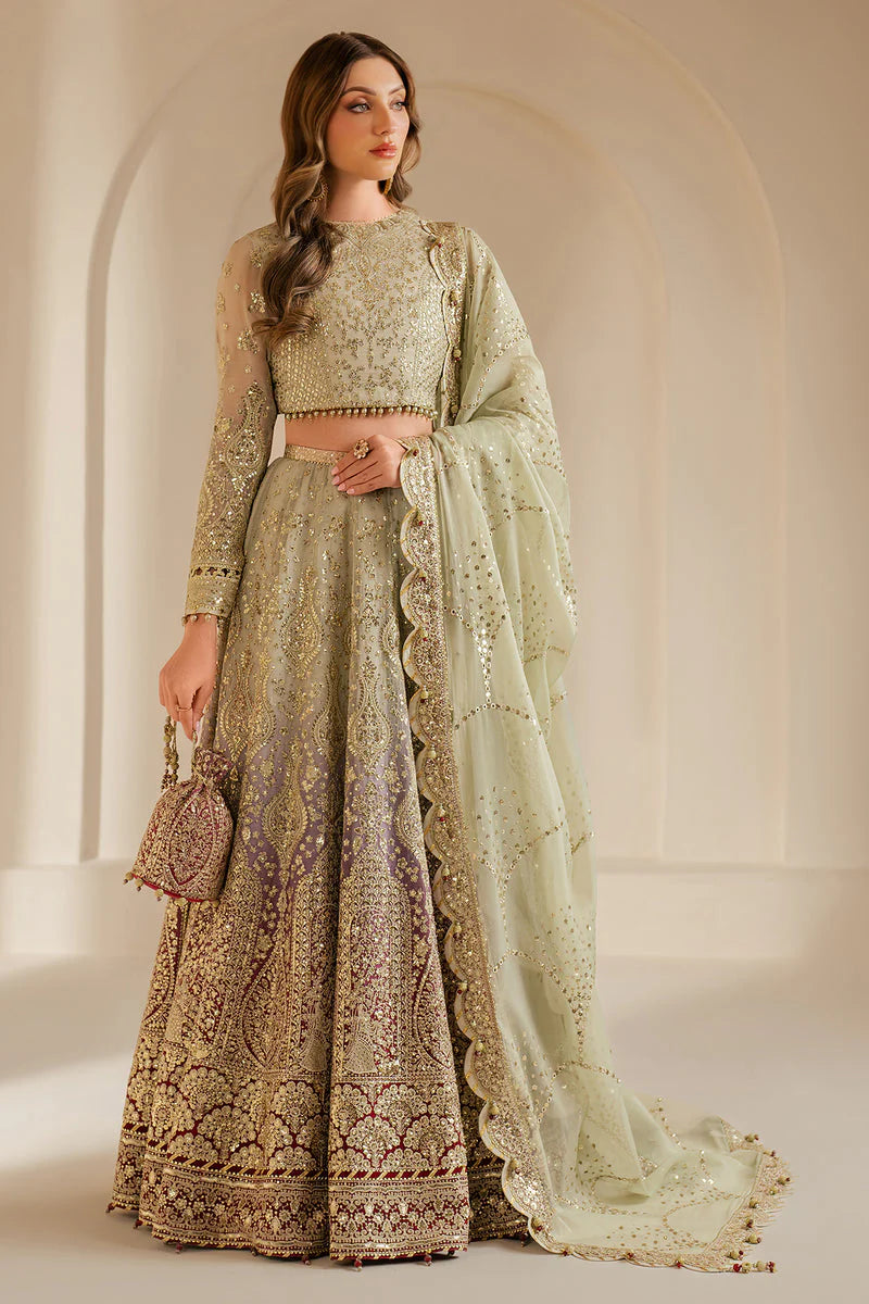 Jazmin Wedding Formal Embroidered Chiffon Unstitched 3Pc Suit WF'25-09