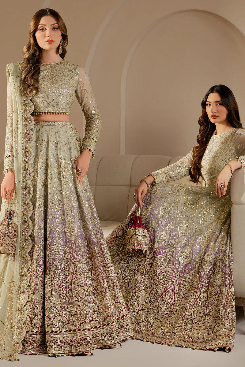 Jazmin Wedding Formal Embroidered Chiffon Unstitched 3Pc Suit WF'25-09
