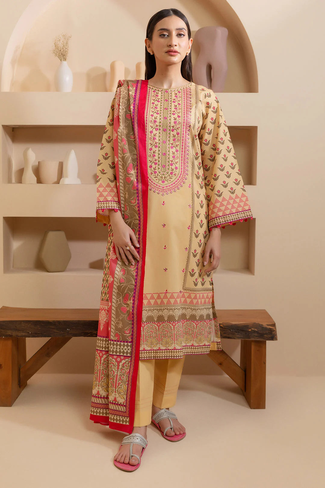 Zellbury Summer Embroidered Lawn Unstitched 3Pc Suit WUS25E30278