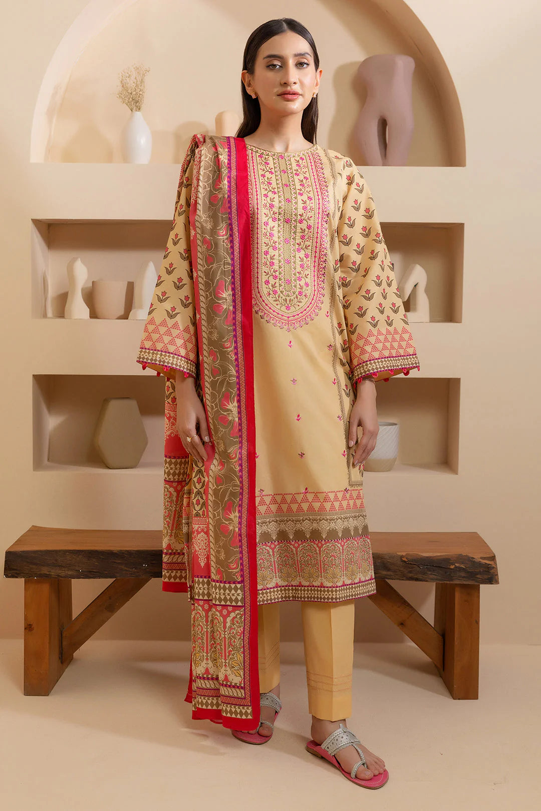 Zellbury Summer Embroidered Lawn Unstitched 3Pc Suit WUS25E30278