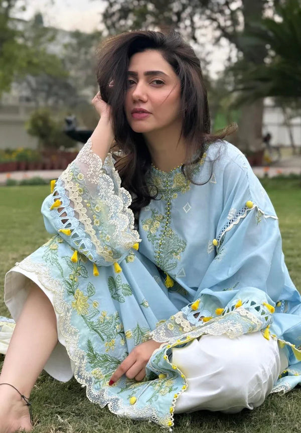 Siraa by Sadaf Fawad Khan Embroidered Lawn Unstitched 3Pc Suit - Amani (B)