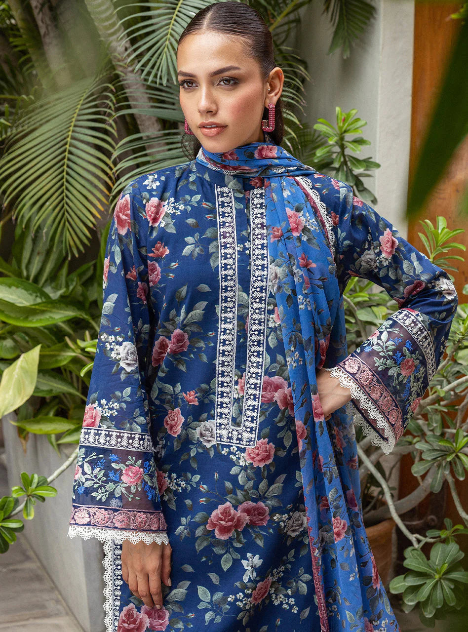 Zainab Chottani Tahra Embroidered Lawn Unstitched 3Pc Suit D-04 ZARA