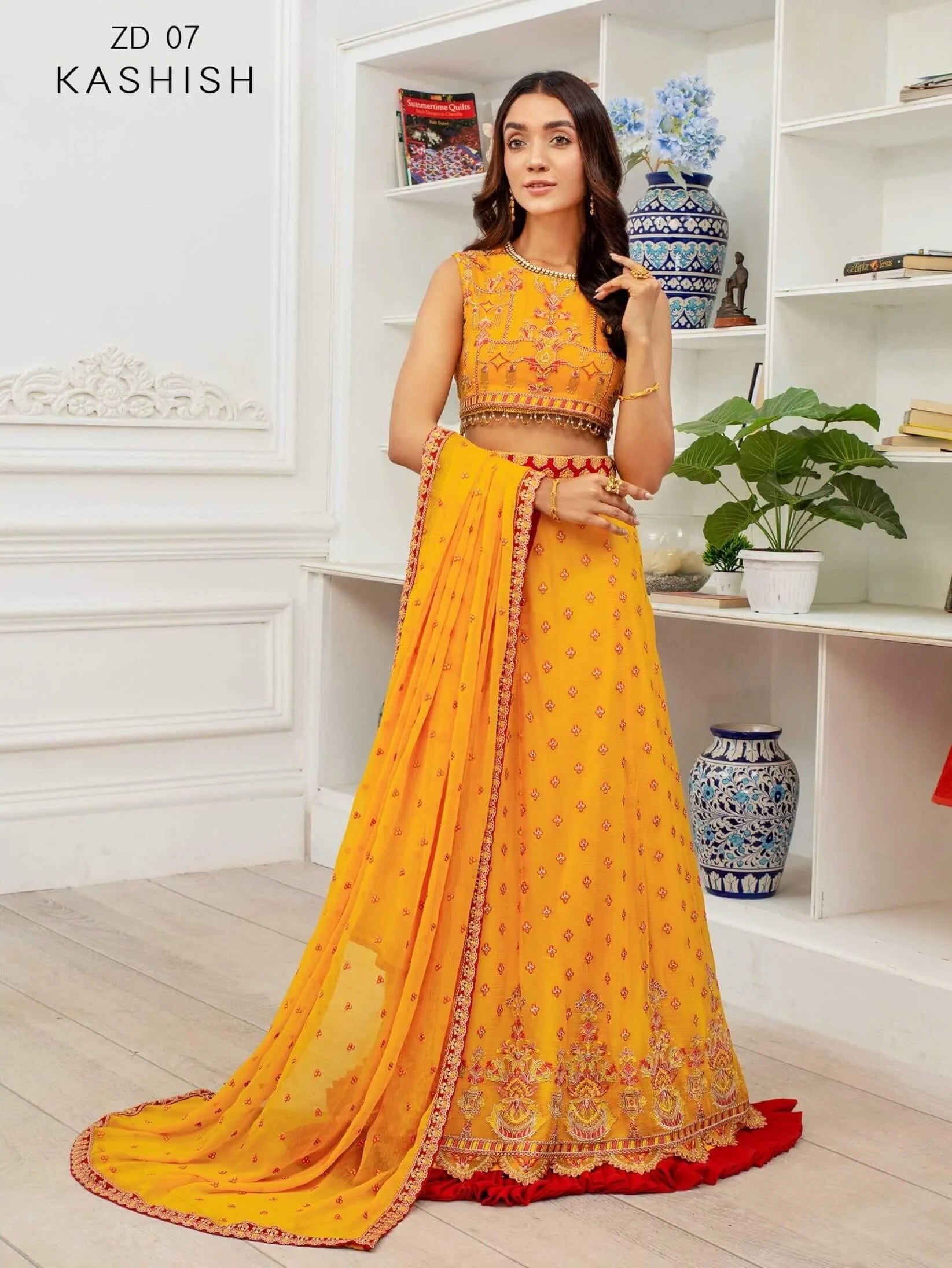 Dastoor by Zarif Luxury Chiffon Unstitched 3 Piece Suit ZD-07 KASHISH