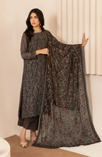 Zarif Thread Works Embroidered Chiffon Unstitched 3Pc Suit ZL-01 FAHIMA