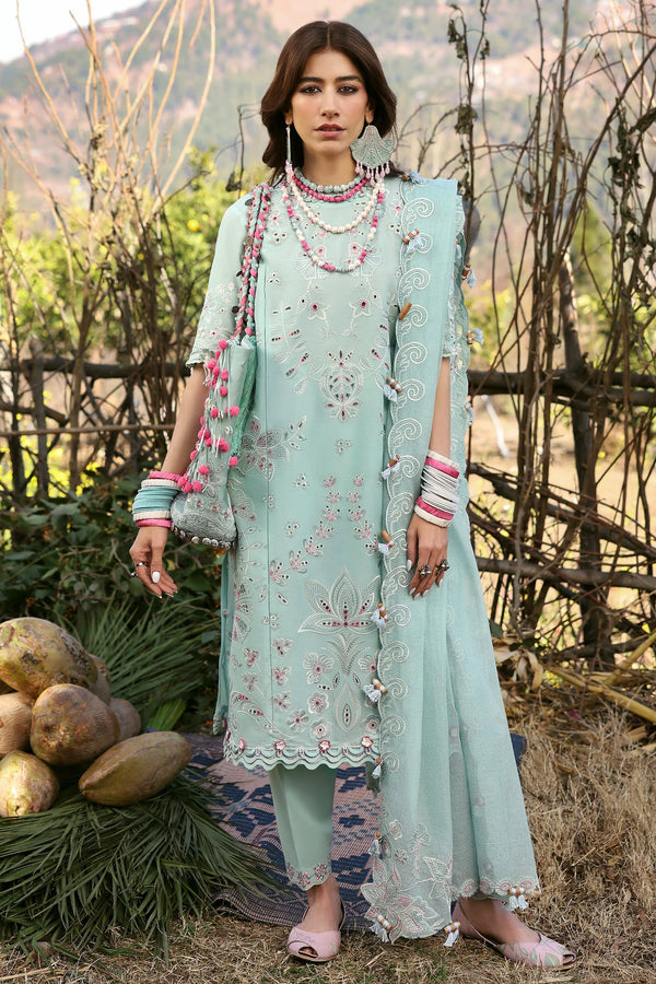 ZAHA Neelum Embroidered Lawn Unstitched 3Pc Suit ZL25-05A AABROO