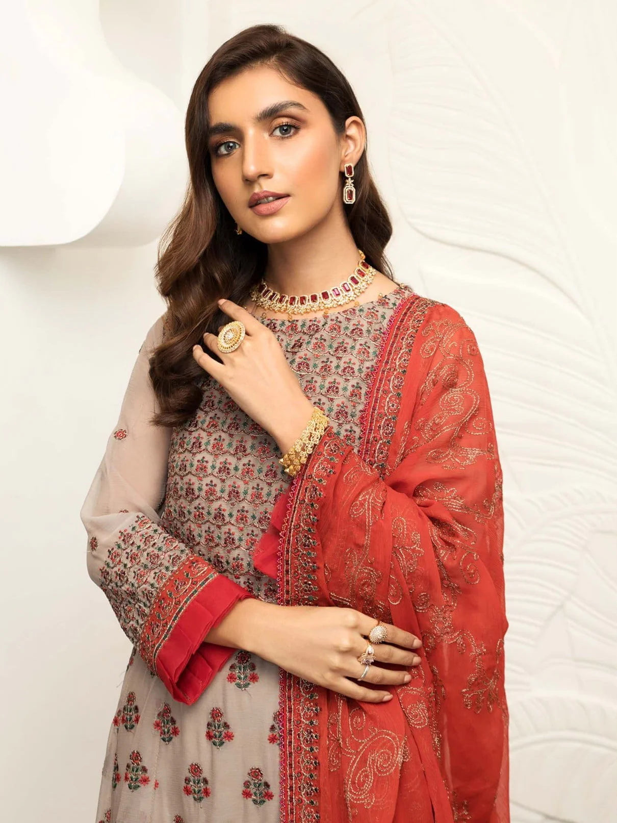 Mehakmah by Zarif Luxury Chiffon Unstitched 3Pc Suit ZM-06 KHUSHBOO
