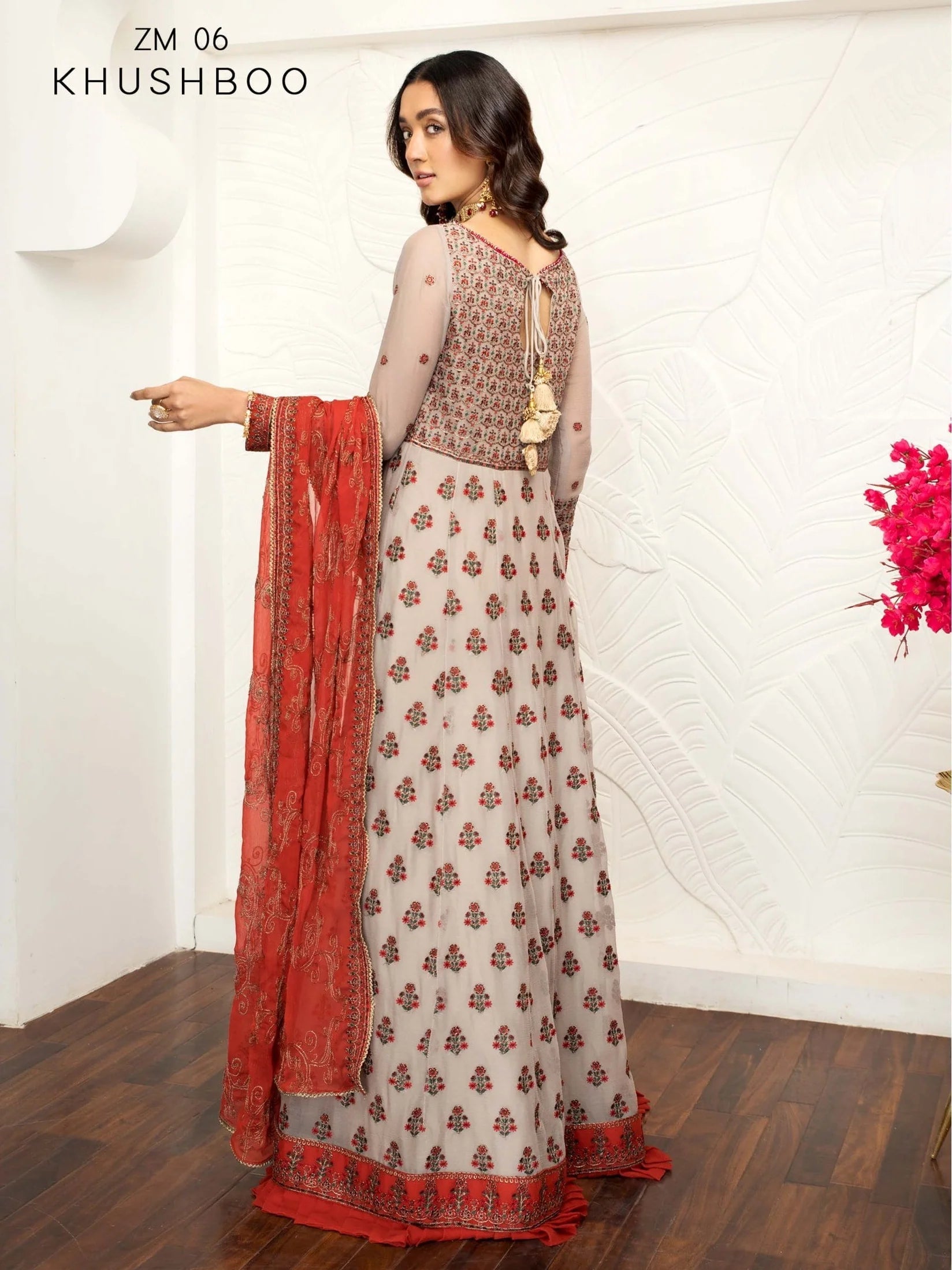 Mehakmah by Zarif Luxury Chiffon Unstitched 3Pc Suit ZM-06 KHUSHBOO