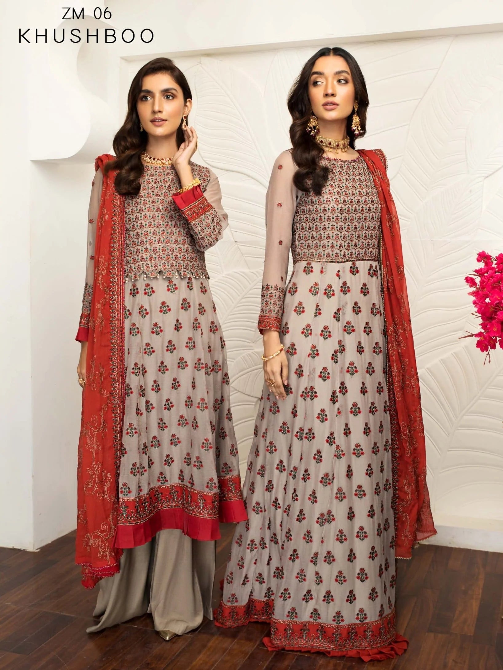 Mehakmah by Zarif Luxury Chiffon Unstitched 3Pc Suit ZM-06 KHUSHBOO