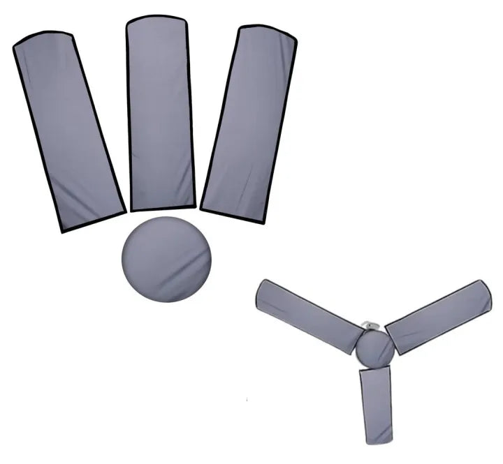 Waterproof & Dustproof Three Blades Ceiling Fan Covers with Motor Cover Grey 1 Fan - 2 fan - 3 fan - 4 Fan - 5 Fan Cover Set