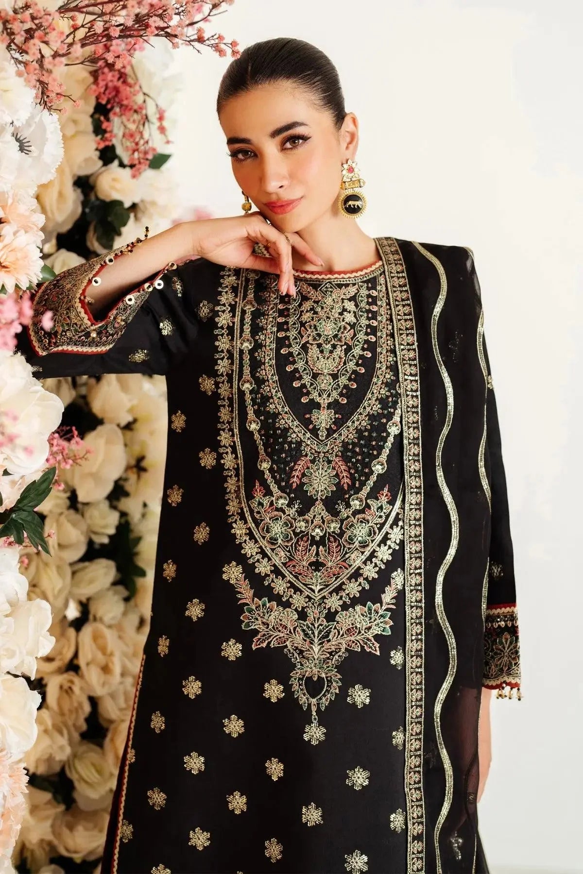 Alizeh Fashion Luxe Embroidered Raw Silk Unstitched 3Pc Suit AF-RS-07-Gale